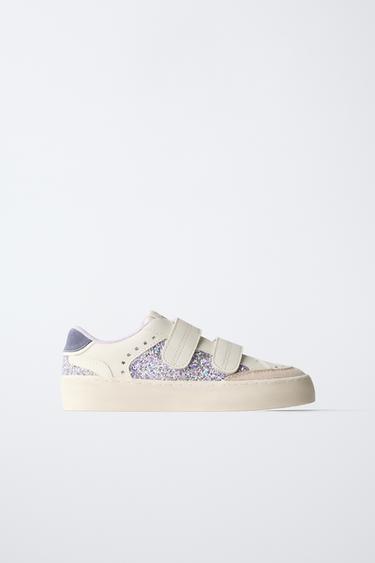Zara GLITTER SNEAKERS - White - Image 0