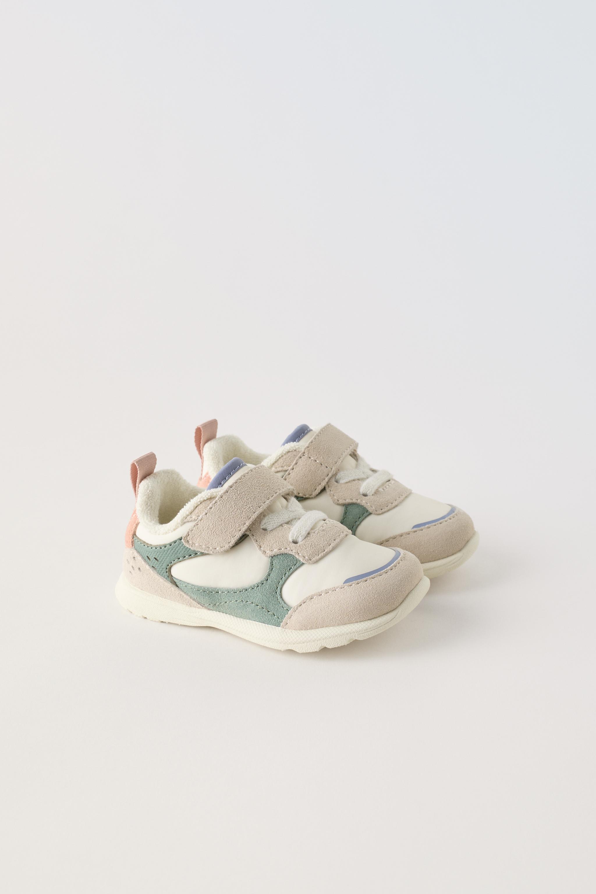 MULTI-PIECE LEATHER SNEAKERS - Green | ZARA United States