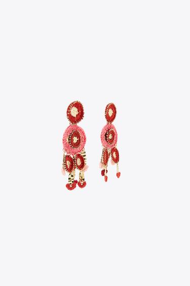 COMBINED CROCHET EARRINGS - Golden by Zara - Image 1