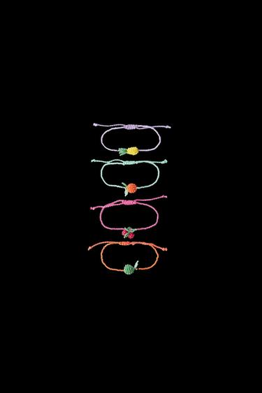 PACK CUATRO PULSERAS ABALORIOS Y FRUTAS - Multicolor de Zara - Imagen 0