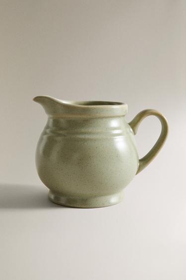 Zara LOW STONEWARE PITCHER - GREENISH