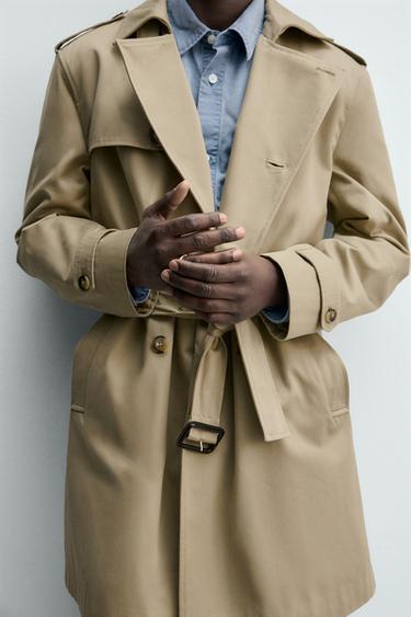 REGULAR FIT DOUBLE-BREASTED TRENCH COAT - Beige by Zara - Image 5