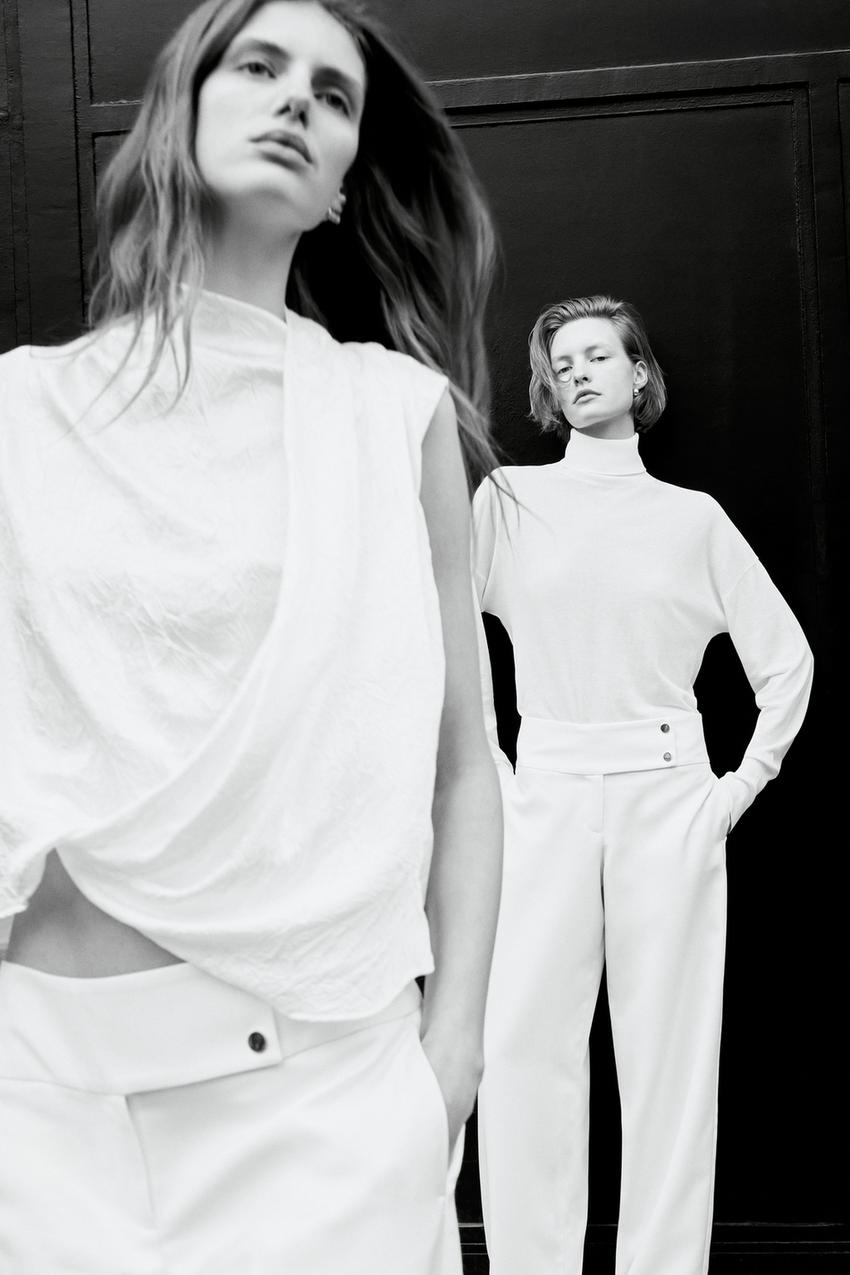 Haut ZARA Femme Taille S - Blanc Impeccable - Chemisier Occasion Très Bon état