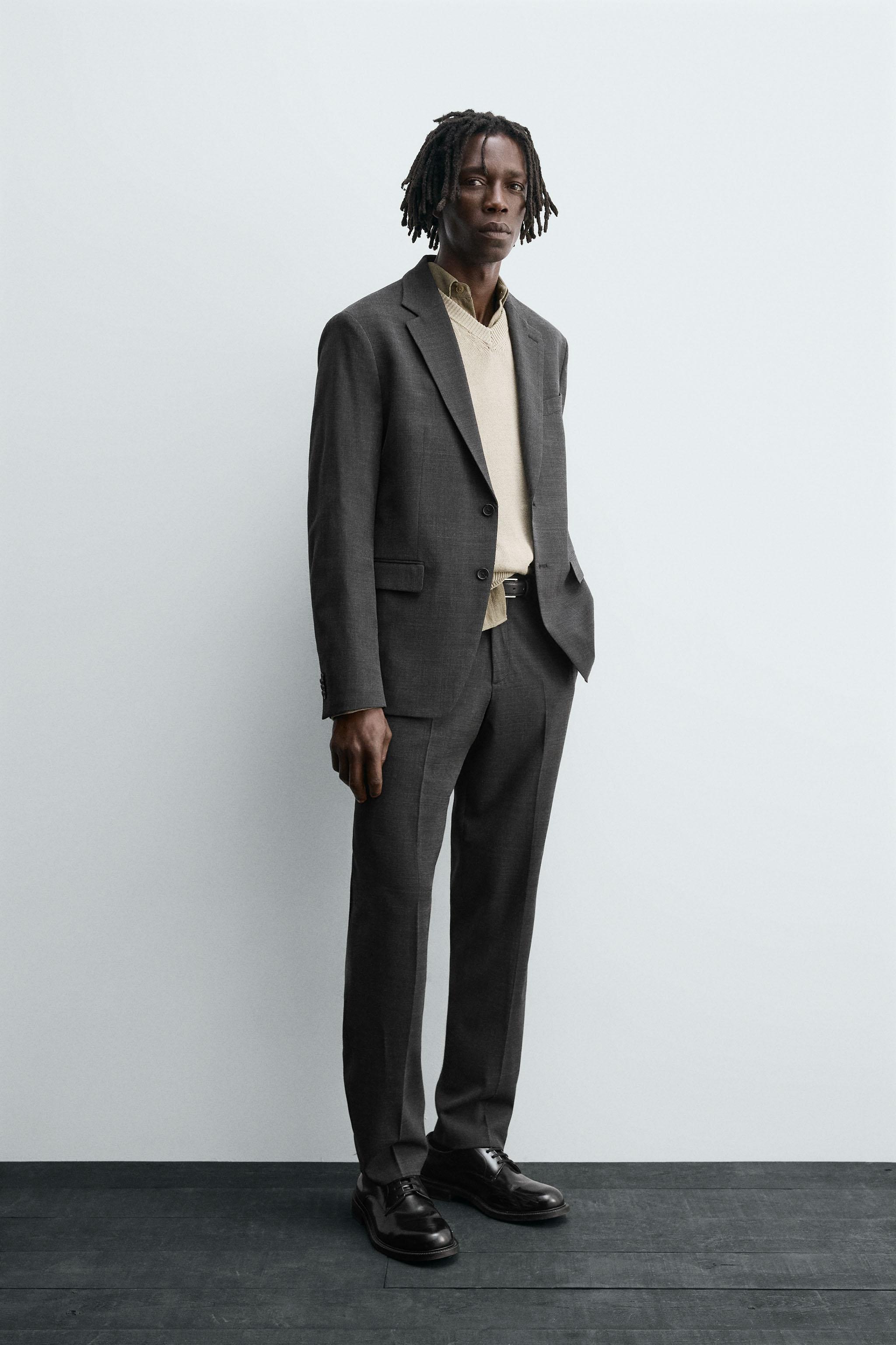 TEXTURED SUIT PANTS