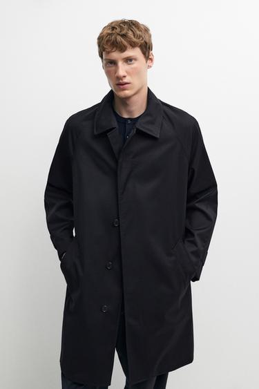 Zara 100% Wool Trench Coat - Navy blue