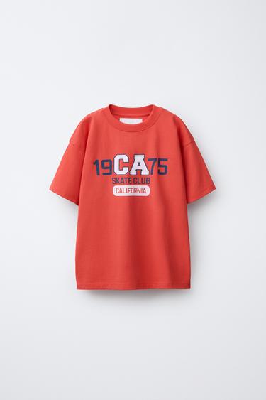 CAMISETA ESTAMPADO TEXTO  - Rojo de Zara