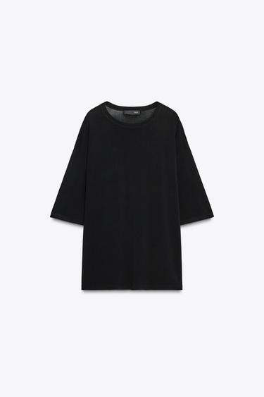 OVERSIZED PLAIN KNIT TOP - Black by Zara