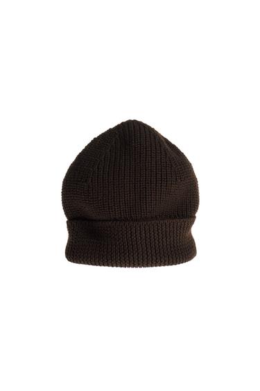 WOOL KNIT BEANIE - Dark brown by Zara