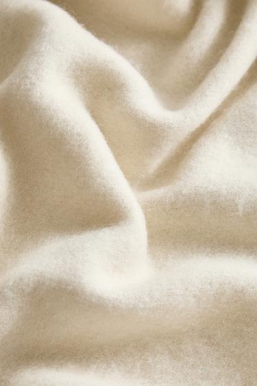 Zara WOOL BLANKET - Oyster-white