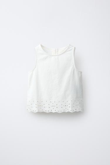 ТОП С ВЫШИВКОЙ — БЕЛЫЙ от Zara