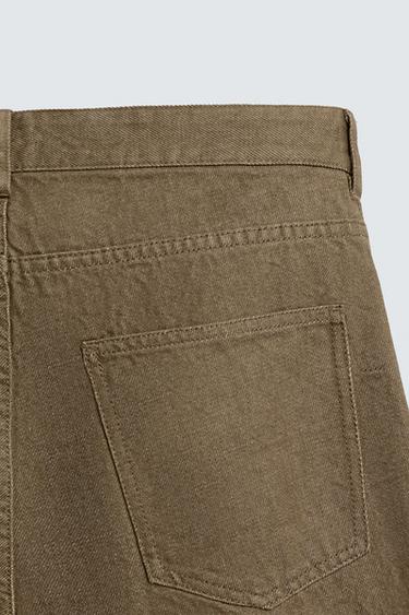 PANTALON REGULAR FIT COTON - Marron clair de Zara - Image 8