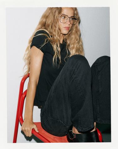 JEANS TRF RECTOS TIRO BAJO - Negro de Zara