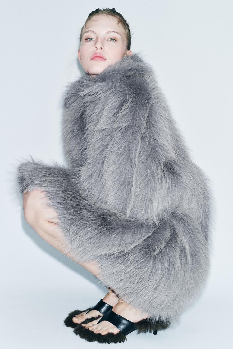 Cappotto Lungo Cappotto Pelliccia Sintetica H&m Zara Cappotto