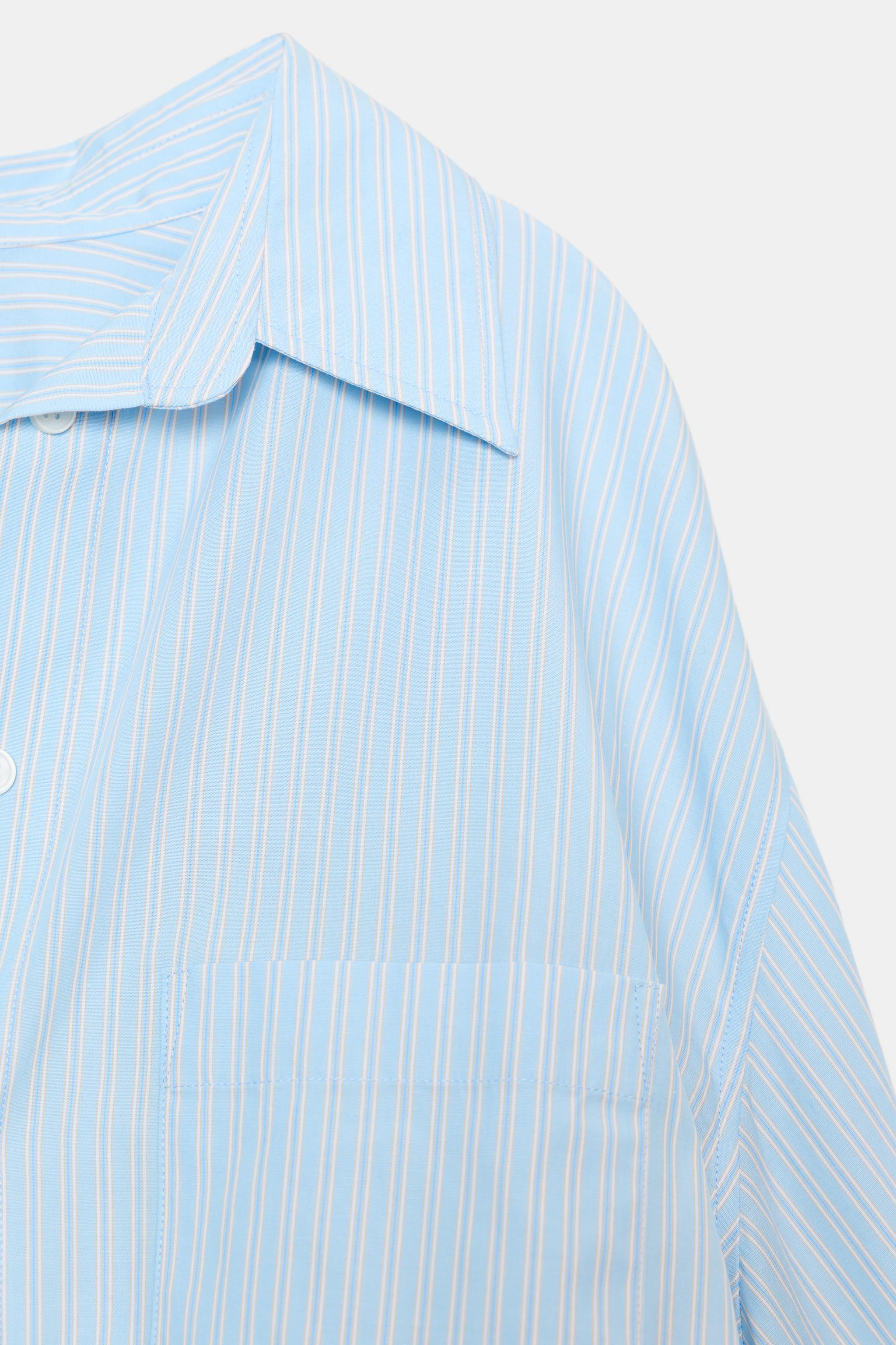 【243】R04mama 様 CAMISA LISTRADA COM BOLSO - Azul / Branco | ZARA Brasil