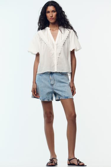 BLUSA MANICHE A SBUFFO - Bianco di Zara