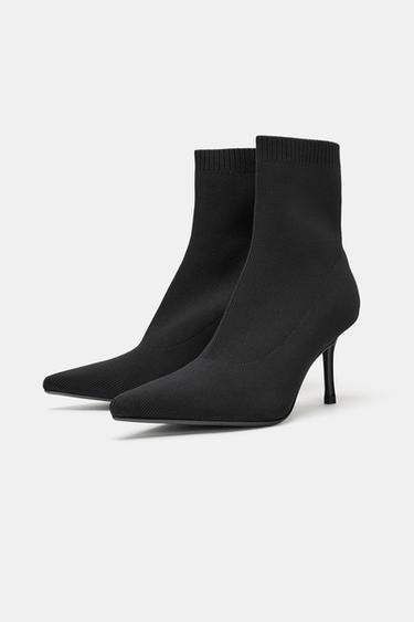 FABRIC ANKLE BOOTS - Black by Zara