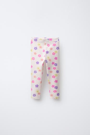 PRINTED RIBBED LEGGINGS - Mauve by Zara