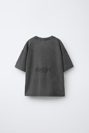 WEDNESDAY © FADED-EFFECT T-SHIRT - Anthracite grey by Zara - Image 1