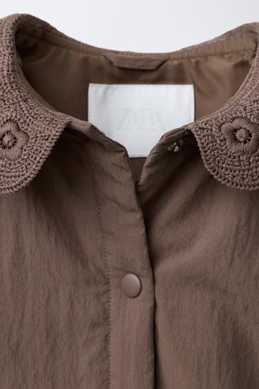VESTE REMBOURRÉE COL CROCHET - Violet de Zara - Image 2