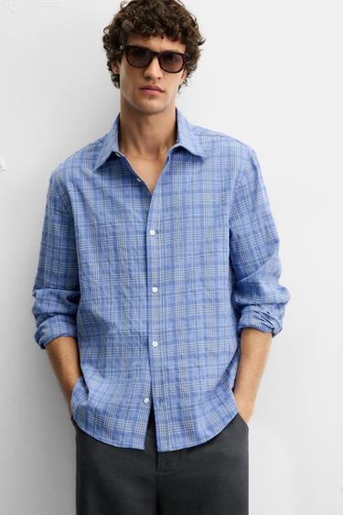 CHECK SHIRT - Blue by Zara - Image 6