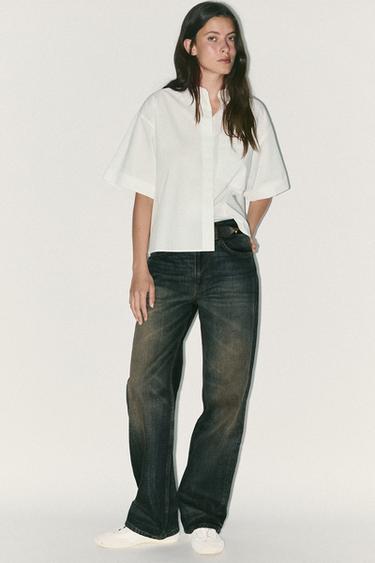 POPLIN SHIRT WITH POCKET - White by Zara