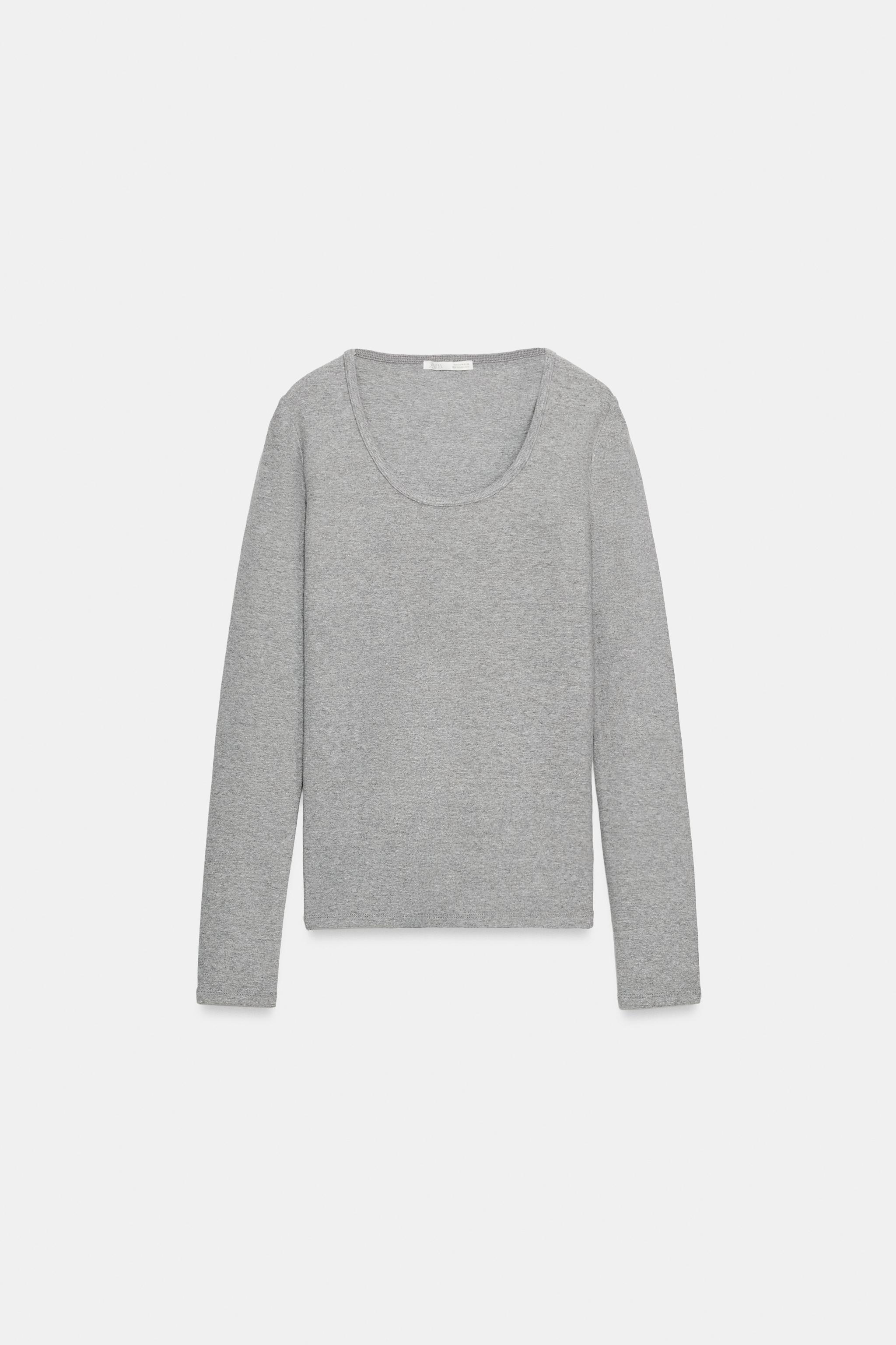 Zara KAYIK YAKALI RİBANA T-SHIRT görsel 6