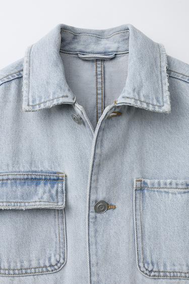 DENIM OVERSHIRT WITH POCKETS - Blue by Zara - Image 2
