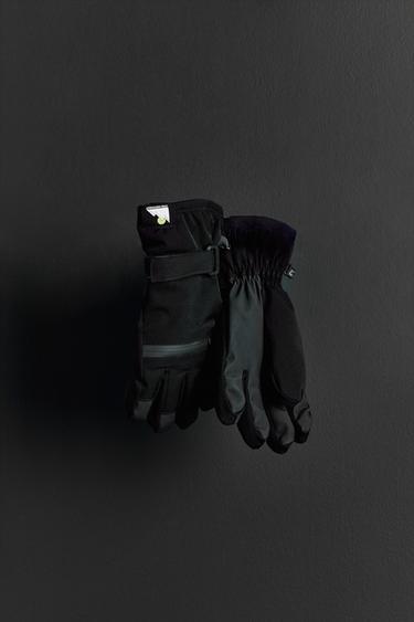 WINDPROOF SKI COLLECTION GLOVES - Black by Zara