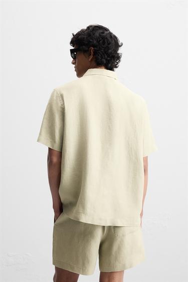 CHEMISE 100 % LIN - Beige clair de Zara - Image 2