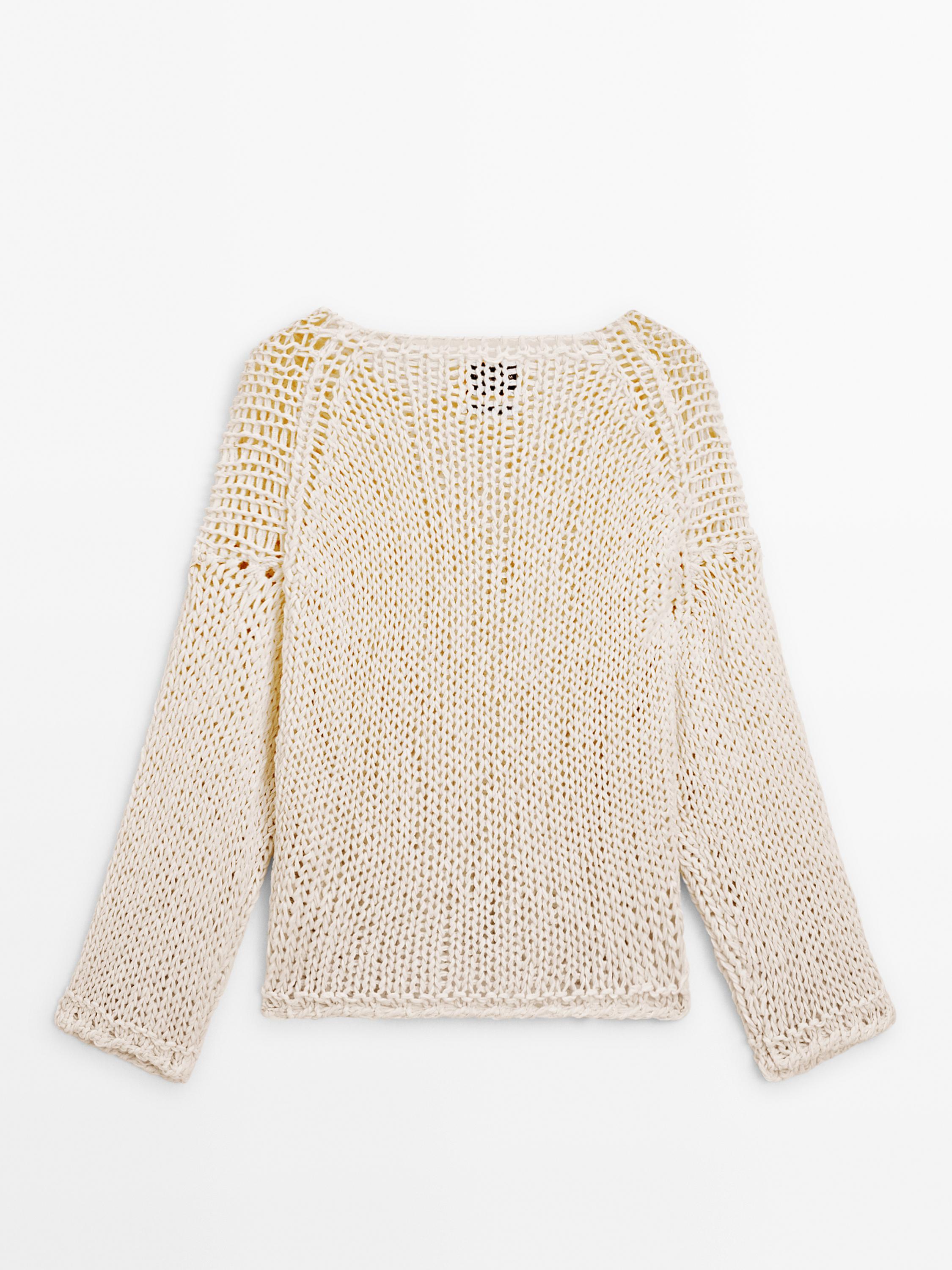 Open-knit sweater - Limited Edition - Ecru | ZARA Canada