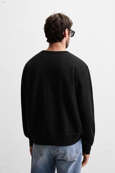 SWEAT COL ROND BASIQUE - Noir de Zara - Image 2