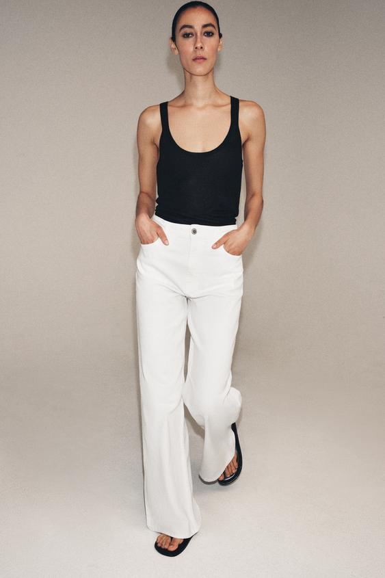 JEAN ZW COLLECTION WIDE LEG TAILLE HAUTE - Blanc de Zara - Image 1