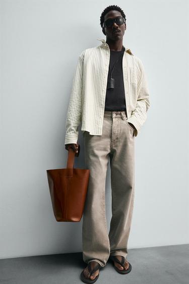 LIMITED EDITION LEATHER SHOPPER BAG - Brown by Zara