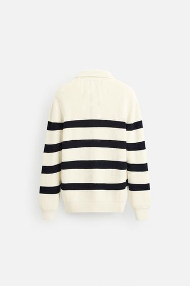 BASIC QUARTER-ZIP SWEATER - Stripes by Zara - Image 6