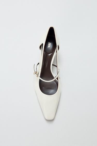 Zara HEELS WITH SIDE CUT-OUTS - White