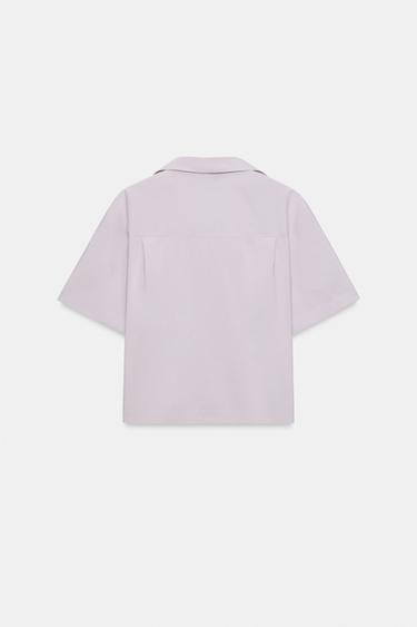 CHEMISE FLUIDE À MANCHES COURTES - Mauve clair de Zara - Image 6