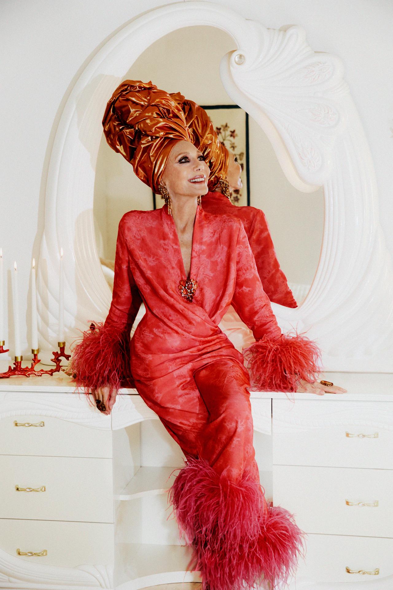 Рубашка на запах с перьями MARISA BERENSON X ZARA + набор из 2 колец с цветком и прямоугольником MARISA BERENSON X ZARA