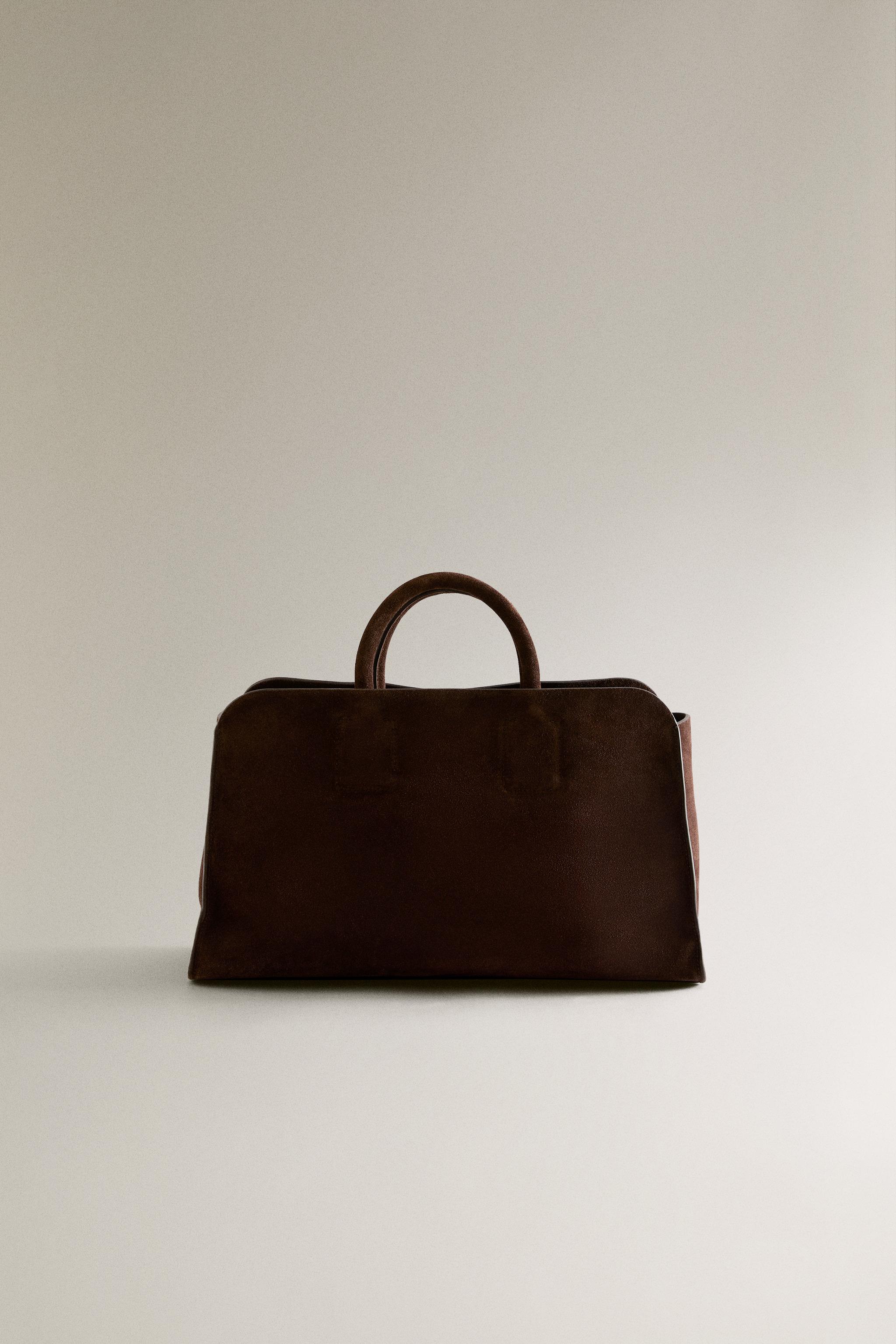 ZARA スエードレザートート 新品未使用 定価42,990円 スエード レザー ミニトートバッグ - ブラウン | ZARA Japan / 日本
