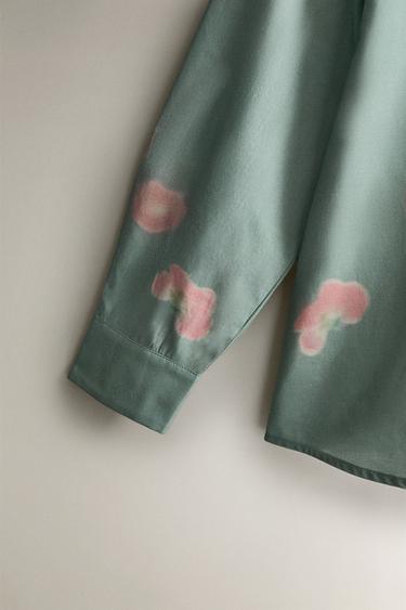 CHEMISE COTON FLORALE - Vert / Bleu de Zara - Image 2