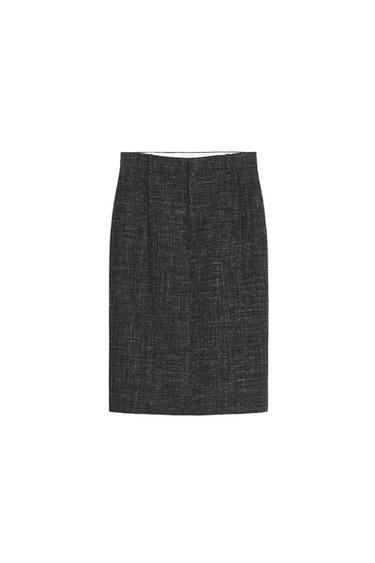 WOOL BLEND PENCIL SKIRT SOSHIOTSUKI X ZARA - Grey marl by Zara