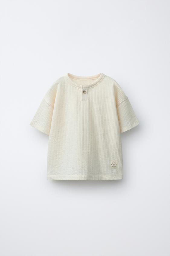 HENLEY T-SHIRT - Ecru by Zara - Image 0