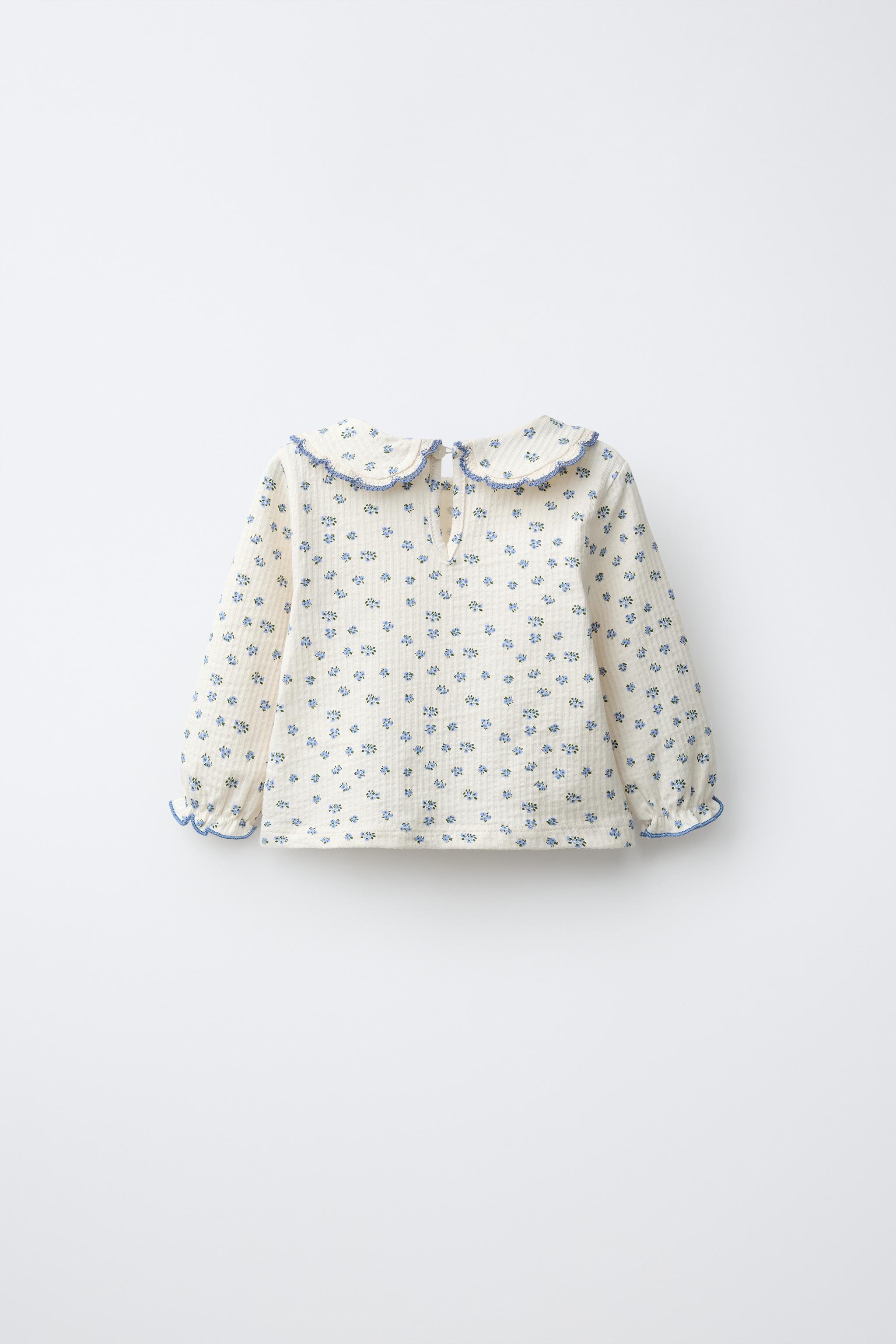 CROCHET PETER PAN COLLAR T-SHIRT — Ecru