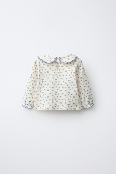 CROCHET PETER PAN COLLAR T-SHIRT — Ecru 2