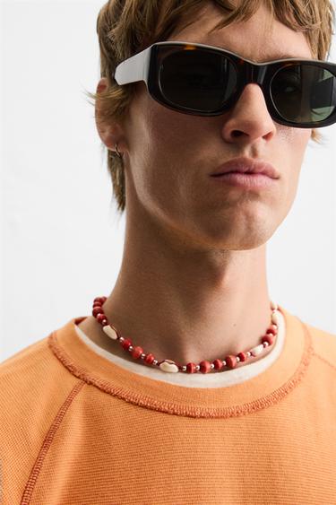 CONTRAST KNIT T-SHIRT - Orange by Zara - Image 4