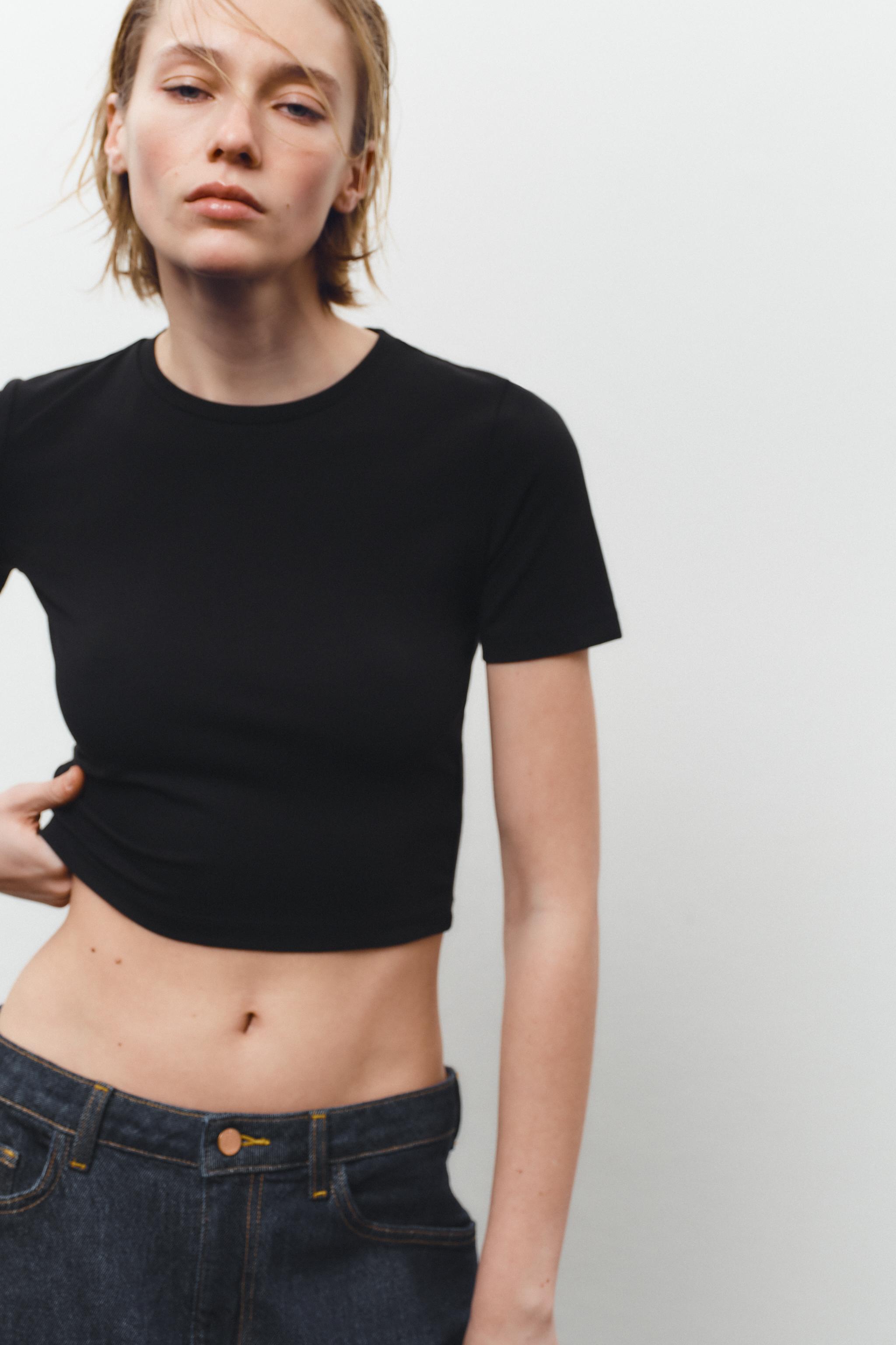レディースクロップ丈Tシャツ | ZARA 日本