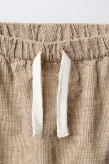 PANTALON EN VELOURS CÔTELÉ FIN DOUBLÉ - Beige de Zara - Image 2