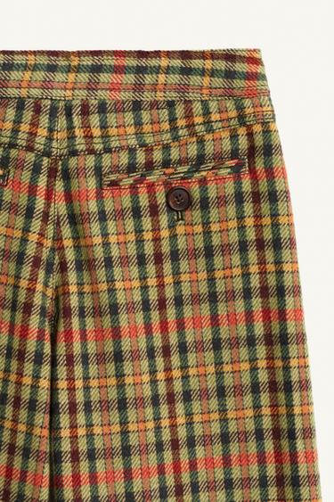 LIMITED EDITION CHECK TROUSERS WITH WOOL - orange-green by Zara - Image 6