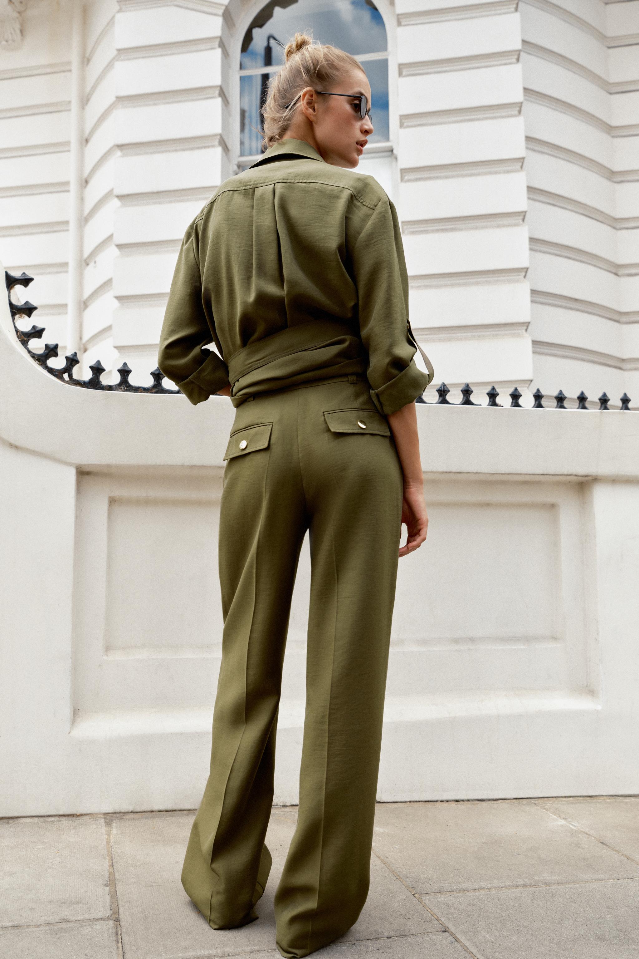 Женские брюки Zara HIGH-RISE STRAIGHT-LEG TROUSERS — фото 5