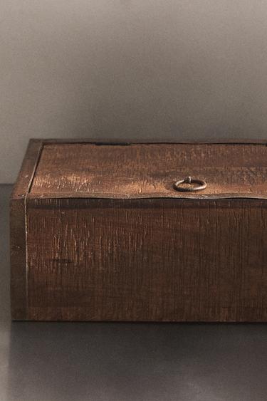 ANTIQUE-FINISH WOODEN BOX - Brown by Zara - Image 4