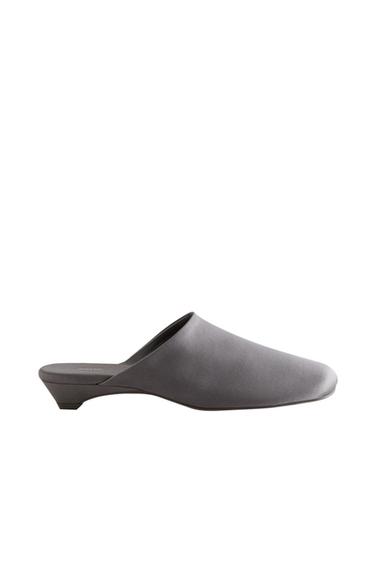 SATIN-MULE MIT ABSATZ - Grau von Zara